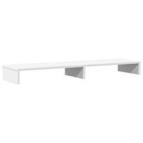 vidaXL Monitoriaus stovas, baltas, 100x27x10cm, apdirbta mediena