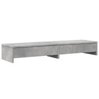 vidaXL Monitoriaus stovas su stalčiais, betono, 100x27x15cm, mediena