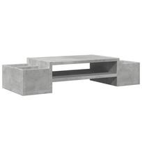vidaXL Monitoriaus stovas su lentyna, betono, 70x27x15cm, mediena