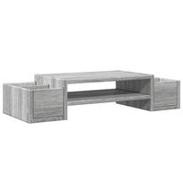 vidaXL Monitoriaus stovas su lentyna, pilka, 70x27x15cm, mediena
