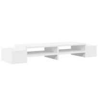 vidaXL Monitoriaus stovas su vieta daiktams, baltas, 100x27x15cm