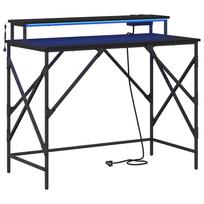 vidaXL Stalas Juodas ąžuolas 100 x 50 x 86,5 cm Apdirbta mediena