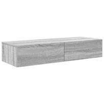 vidaXL Sieninė lentyna su stalčiais, pilka ąžuolo, 100x36x19cm