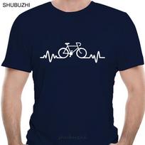 Bicycle Pulse T Shirt Heartbeat Bike Top BMX Biking Motor Cycle Tshirt Geek fashion tshirt men cotton brand teeshirt 4XL gray