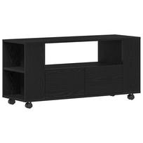 vidaXL TV spintelė su ratukais, juodas ąžuolas, 102x34,5x43cm, mediena