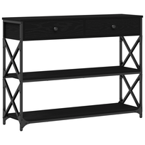 vidaXL Konsolės stalas juoda ąžuolo 100 x 28 x 75 cm