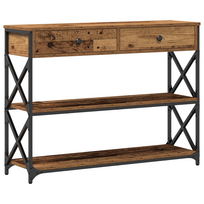 vidaXL Konsolės stalas Sena mediena 100 x 28 x 75 cm