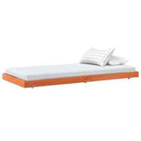 vidaXL Lovos rėmas Vaško ruda 70 x 190 cm Kietos pušies mediena