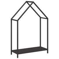 vidaXL Malkų lentyna, juoda, 60x25x90 cm, šaltai valcuotas plienas