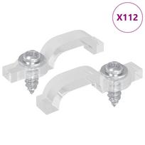 vidaXL LED Juostos Klipai 23,8 mm 2 vnt. Skaidrus Plastikas ir Geležis