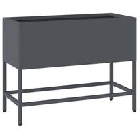 vidaXL Pakeltas Sodo Vazonas Antracitas 60 x 26 x 45 cm Plienas