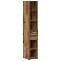 vidaXL Knygų lentyna su stalčių Senas medis 30 x 42.4 x 185.2 cm