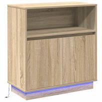 vidaXL LED Bufetas Sonoma ąžuolas 71 x 34,5 x 75 cm Apdirbta mediena