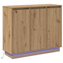 vidaXL LED Bufetas Amatininkų ąžuolas 90 x 32 x 75 cm Apdirbta mediena
