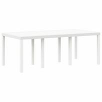 vidaXL Sodo stalas Balta 200 x 100 x 73 cm poliratanas
