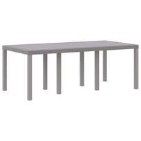 vidaXL Sodo stalas Šviesiai pilka 200 x 100 x 73 cm poliratanas