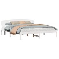 vidaXL Lovos rėmas Balta 180 x 200 cm Kietos pušies mediena