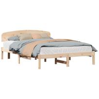 vidaXL Lovos rėmas Natūrali 140 x 200 cm Kietos pušies mediena