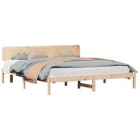 vidaXL Lovos rėmas Natūrali 180 x 200 cm Kietos pušies mediena