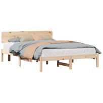 vidaXL Lovos rėmas Natūrali 150 x 200 cm Kietos pušies mediena