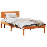 vidaXL Lovos rėmas Vaško ruda 90 x 190 cm Kietos pušies mediena