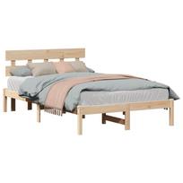 vidaXL Lovos rėmas Ruda 140 x 190 cm Pušies medienos masyvas