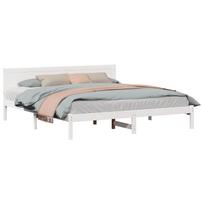 vidaXL Lovos rėmas Balta 180 x 200 cm Pušies medienos masyvas