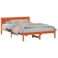 vidaXL Lovos rėmas Ruda 150 x 200 cm Pušies medienos masyvas
