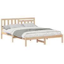 vidaXL Lovos rėmas Ruda 150 x 200 cm Kietos pušies mediena
