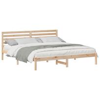 vidaXL Lovos rėmas Ruda 180 x 200 cm Kietos pušies mediena