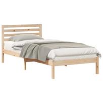 vidaXL Lovos rėmas Ruda 90 x 220 cm Kietos pušies mediena