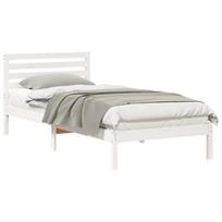 vidaXL Lovos rėmas Balta 80 x 220 cm Kietos pušies mediena