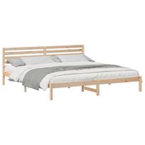 vidaXL Lovos rėmas Ruda 180 x 220 cm Kietos pušies mediena
