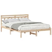 vidaXL Lovos rėmas Ruda 150 x 200 cm Kietos pušies mediena