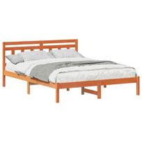 vidaXL Lovos rėmas Ruda 140 x 200 cm Kietos pušies mediena