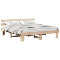 vidaXL Lovos rėmas Natūrali 180 x 200 cm Kietos pušies mediena