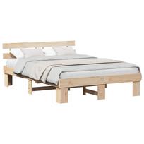 vidaXL Lovos rėmas Natūrali 150 x 200 cm Kietos pušies mediena