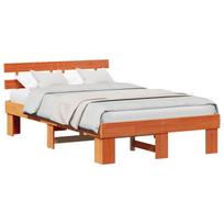 vidaXL Lovos rėmas Vaško ruda 140 x 190 cm Kietos pušies mediena
