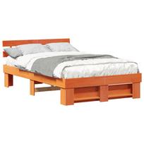 vidaXL Lovos rėmas Vaško ruda 140 x 190 cm Kietos pušies mediena