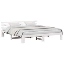 vidaXL Lovos rėmas Balta 180 x 200 cm Kietos pušies mediena