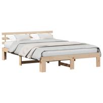 vidaXL Lovos rėmas Natūrali 150 x 200 cm Kietos pušies mediena