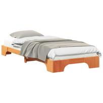 vidaXL Lovos rėmas Ruda 80 x 220 cm Kietos pušies mediena