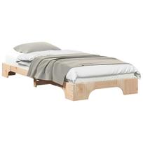 vidaXL Lovos rėmas Ruda 80 x 220 cm Kietos pušies mediena