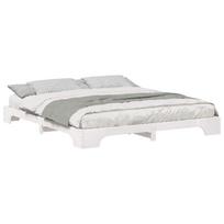 vidaXL Lovos rėmas Balta 180 x 220 cm Kietos pušies mediena