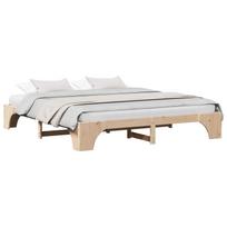 vidaXL Lovos rėmas Natūrali 180 x 200 cm Kietos pušies mediena