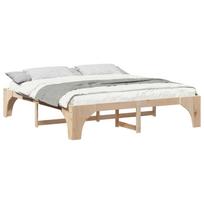 vidaXL Lovos rėmas Ruda 180 x 200 cm Kietos pušies mediena