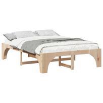vidaXL Lovos rėmas Ruda 140 x 200 cm Kietos pušies mediena