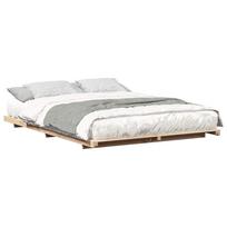 vidaXL Lovos rėmas Ruda 150 x 200 cm Kietos pušies mediena