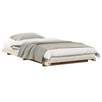 vidaXL Lovos rėmas Ruda 100 x 220 cm Kietos pušies mediena