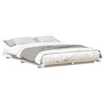vidaXL Lovos rėmas Balta 140 x 220 cm Kietos pušies mediena